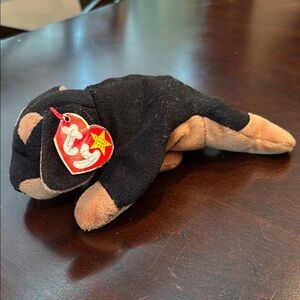 Ty Black and Tan Beanie Baby Dog